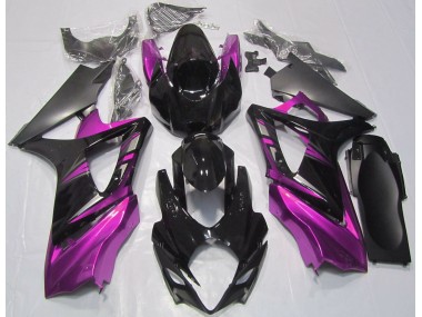 Gloss Black and Pink Suzuki GSXR 1000 Fairings 2007-2008