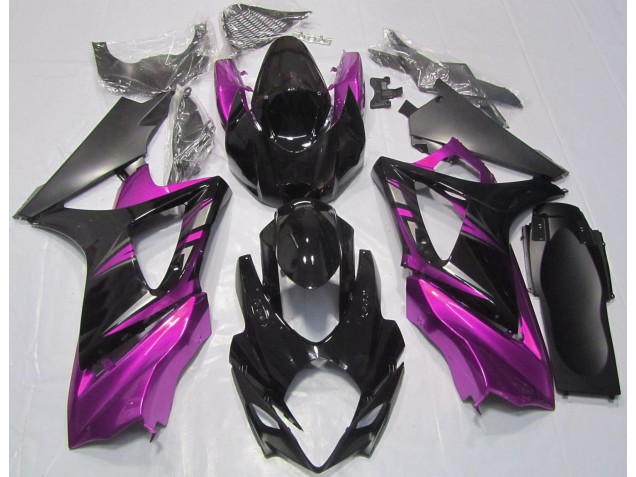 Gloss Black and Pink Suzuki GSXR 1000 Fairings 2007-2008 Gloss Black and Pink Suzuki GSXR 1000 Fairings 2007-2008
