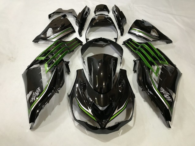 Gloss Black and Slime Green Kawasaki ZX14R Fairings 2012-2019 Gloss Black and Slime Green Kawasaki ZX14R Fairings 2012-2019