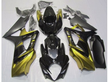 Gloss Black and Yellow Suzuki GSXR 1000 Fairings 2007-2008