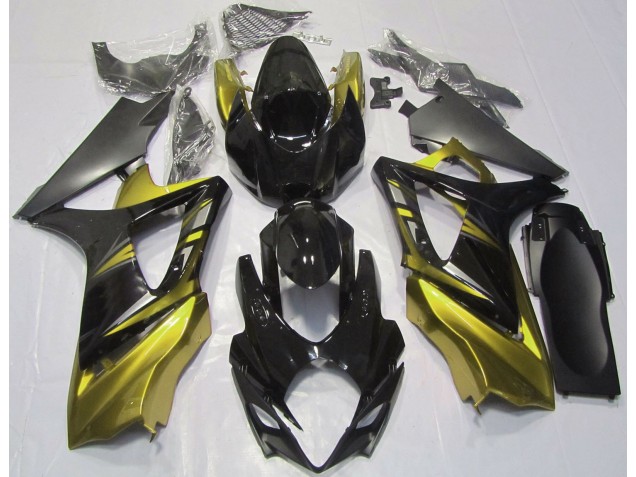 Gloss Black and Yellow Suzuki GSXR 1000 Fairings 2007-2008 Gloss Black and Yellow Suzuki GSXR 1000 Fairings 2007-2008