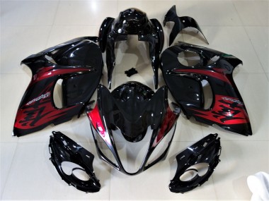 Gloss Black & Candy Red Suzuki GSXR 1300 Fairings 2008-2019