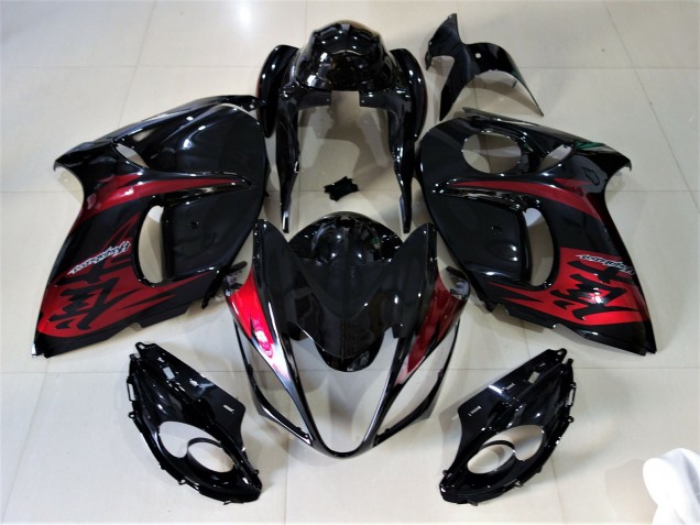 Gloss Black & Candy Red Suzuki GSXR 1300 Fairings 2008-2019 Gloss Black & Candy Red Suzuki GSXR 1300 Fairings 2008-2019