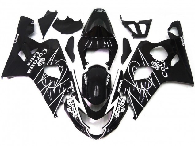 Gloss Black Corona Style Suzuki GSXR 600-750 Fairings 2004-2005 Gloss Black Corona Style Suzuki GSXR 600-750 Fairings 2004-2005