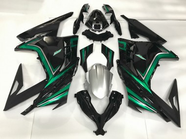 Gloss Black & Emerald Green Kawasaki Ninja 300 Fairings 2013-2018