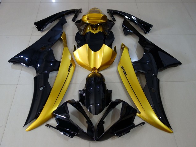 Gloss Black & Gold Yamaha R6 Fairings 2008-2016 Gloss Black & Gold Yamaha R6 Fairings 2008-2016