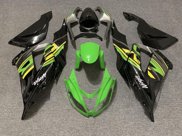 Gloss Black & Green Racing Kawasaki ZX6R Fairings 2013-2018 Gloss Black & Green Racing Kawasaki ZX6R Fairings 2013-2018