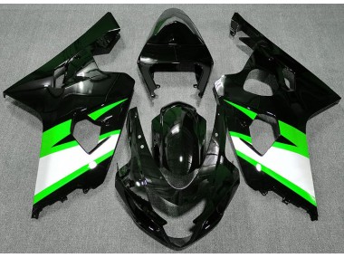 Gloss Black & Green Suzuki GSXR 600-750 Fairings 2004-2005