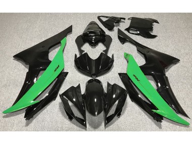 Gloss Black & Green Yamaha R6 Fairings 2008-2016