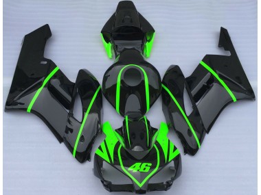 Gloss Black & High Viz Green Honda CBR1000RR Fairings 2004-2005