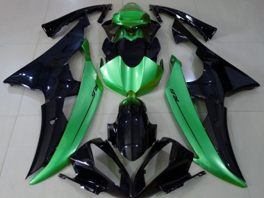 Gloss Black & Light Green Yamaha R6 Fairings 2008-2016