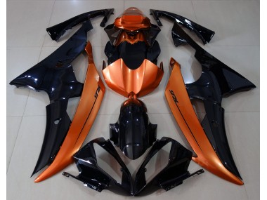 Gloss Black & Light Orange Yamaha R6 Fairings 2008-2016