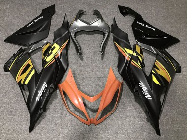 Gloss Black & Orange Kawasaki ZX6R Fairings 2013-2018
