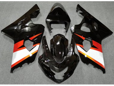 Gloss Black & Orange Suzuki GSXR 600-750 Fairings 2004-2005