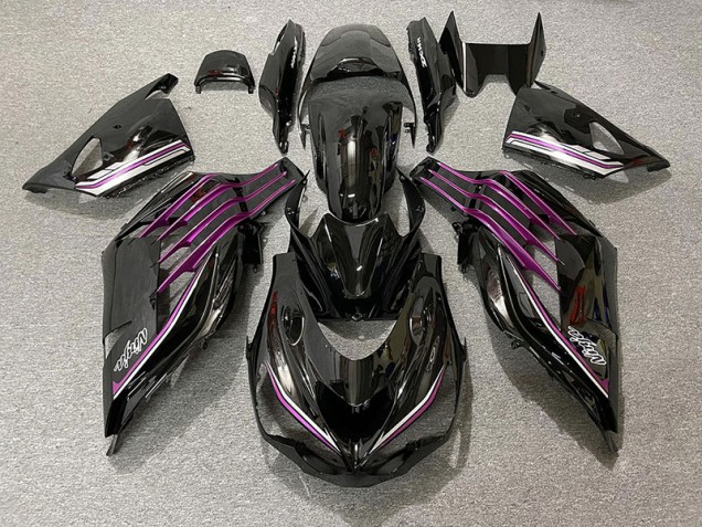 Gloss Black & Pink Kawasaki ZX14R Fairings 2012-2019 Gloss Black & Pink Kawasaki ZX14R Fairings 2012-2019