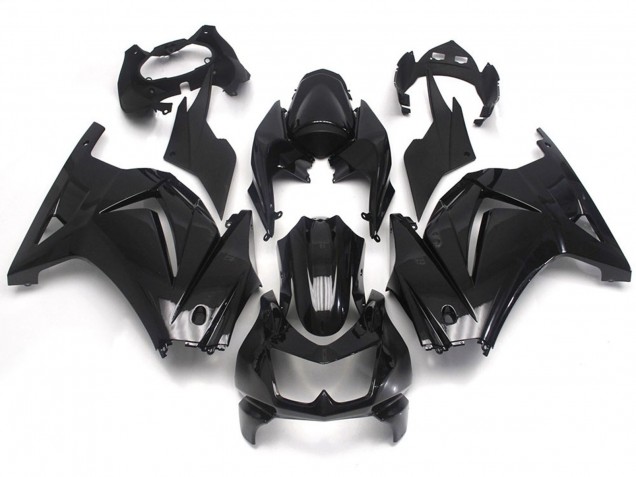 Gloss Black Plain Kawasaki Ninja 250 Fairings 2008-2013