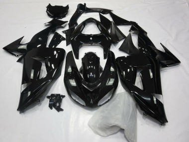 Gloss Black Plain Kawasaki ZX10R Fairings 2006-2007