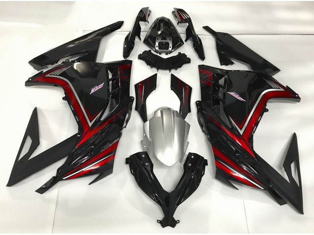 Gloss Black & Red Kawasaki Ninja 300 Fairings 2013-2018 Gloss Black & Red Kawasaki Ninja 300 Fairings 2013-2018
