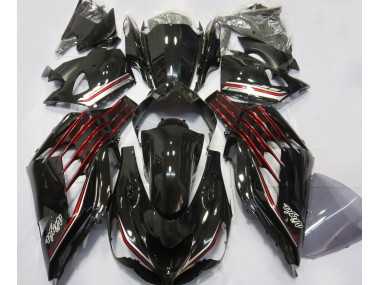 Gloss Black & Red Kawasaki ZX14R Fairings 2012-2019