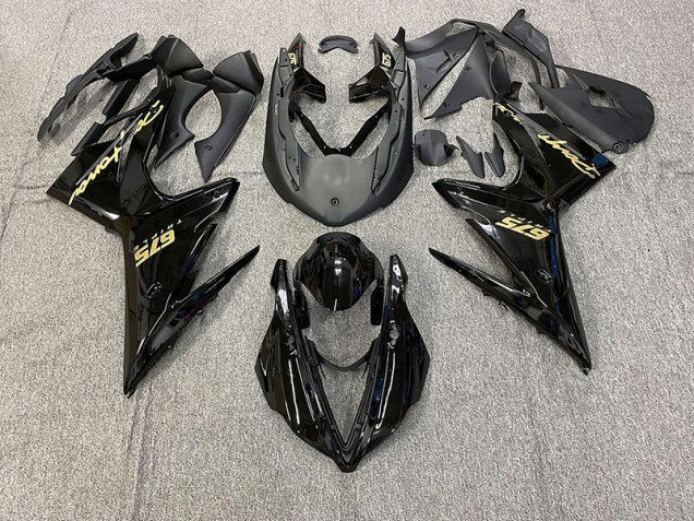 Gloss Black w Gold Triumph Daytona 675 Fairings 2013-2016 Gloss Black w Gold Triumph Daytona 675 Fairings 2013-2016