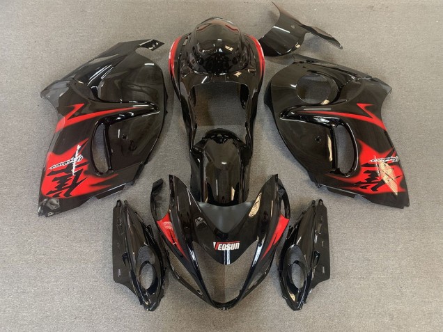 Gloss Black with Red logos Suzuki GSXR 1300 Fairings 2008-2019 Gloss Black with Red logos Suzuki GSXR 1300 Fairings 2008-2019