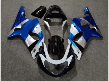 Gloss Blue and Silver OEM Suzuki GSXR 1000 Fairings 2000-2002