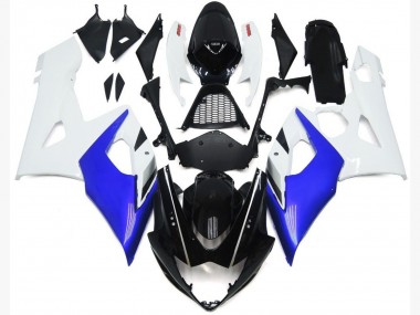 Gloss Blue and White Gloss Lowers Suzuki GSXR 1000 Fairings 2005-2006