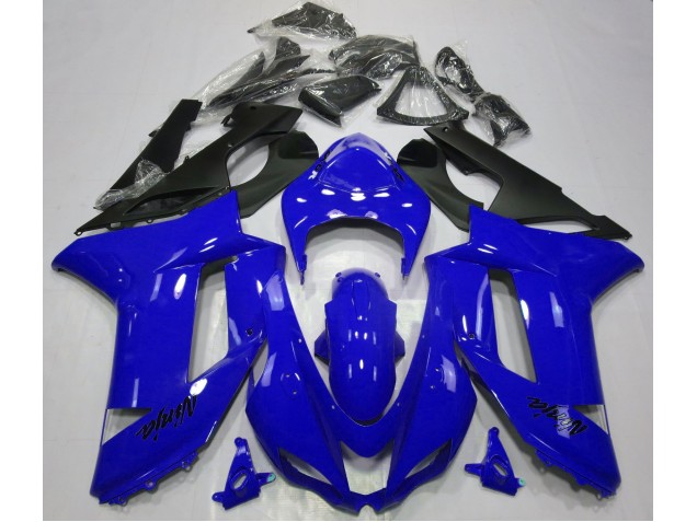 Gloss Blue Kawasaki ZX6R Fairings 2007-2008 Gloss Blue Kawasaki ZX6R Fairings 2007-2008