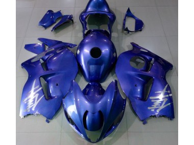 Gloss Blue & Silver Logo Suzuki GSXR 1300 Fairings 1997-2007
