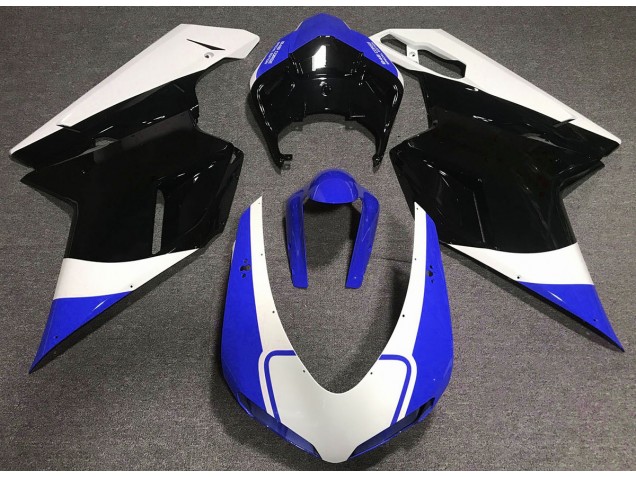 Gloss Blue White and Black Ducati 848 1098 1198 Fairings 2007-2012 Gloss Blue White and Black Ducati 848 1098 1198 Fairings 2007-2012