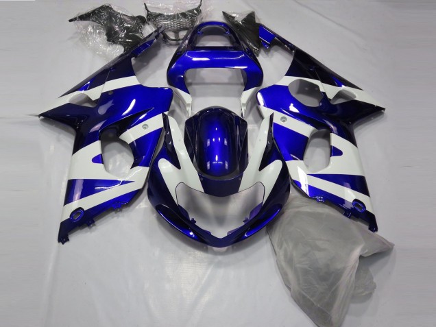 Gloss Blue & White Suzuki GSXR 1000 Fairings 2000-2002 Gloss Blue & White Suzuki GSXR 1000 Fairings 2000-2002