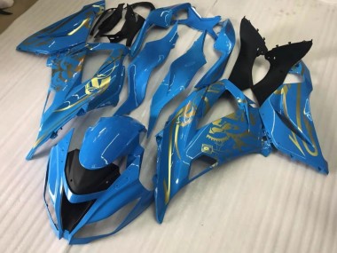 Gloss Blue with Gold Kawasaki ZX10R Fairings 2016-2019