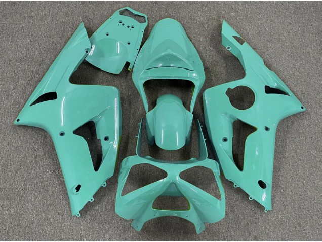 Gloss Cyan Plain Kawasaki ZX6R Fairings 2003-2004 Gloss Cyan Plain Kawasaki ZX6R Fairings 2003-2004