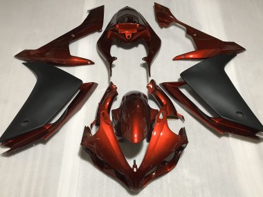 Gloss Dark Orange & Black Yamaha R1 Fairings 2007-2008