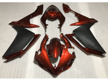 Gloss Dark Orange & Black Yamaha R1 Fairings 2007-2008
