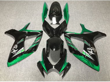 Gloss Green and Black Design Suzuki GSXR 600-750 Fairings 2006-2007