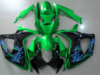 Gloss Green & Black Suzuki GSXR 600-750 Fairings 2006-2007