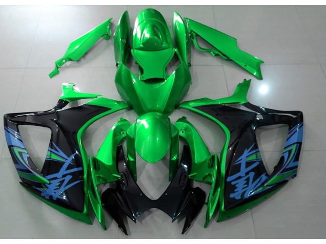 Gloss Green & Black Suzuki GSXR 600-750 Fairings 2006-2007 Gloss Green & Black Suzuki GSXR 600-750 Fairings 2006-2007