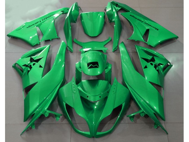 Gloss Green & Custom Logos Kawasaki ZX6R Fairings 2009-2012 Gloss Green & Custom Logos Kawasaki ZX6R Fairings 2009-2012