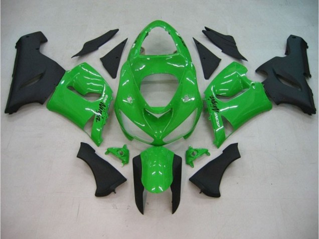 Gloss Green Matte Kawasaki ZX6R Fairings 2005-2006 Gloss Green Matte Kawasaki ZX6R Fairings 2005-2006