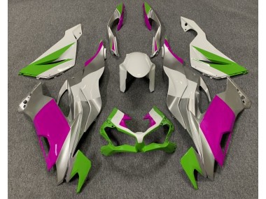 Gloss Green Pink and Silver Kawasaki ZX6R Fairings 2019-2020