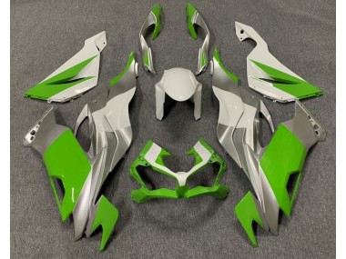 Gloss Green White and Silver Kawasaki ZX6R Fairings 2019-2020