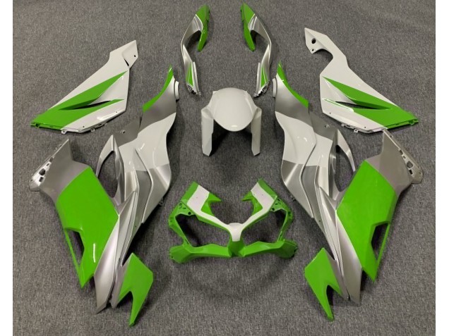 Gloss Green White and Silver Kawasaki ZX6R Fairings 2019-2020 Gloss Green White and Silver Kawasaki ZX6R Fairings 2019-2020
