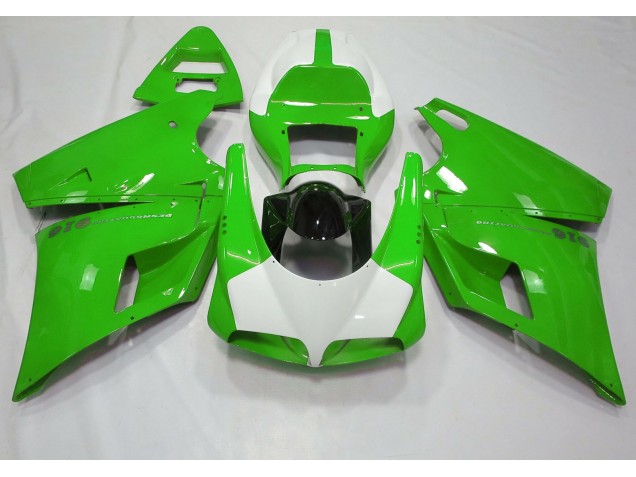 Gloss Green & White Ducati 996 748 916 998 Fairings 1993-2005 Gloss Green & White Ducati 996 748 916 998 Fairings 1993-2005