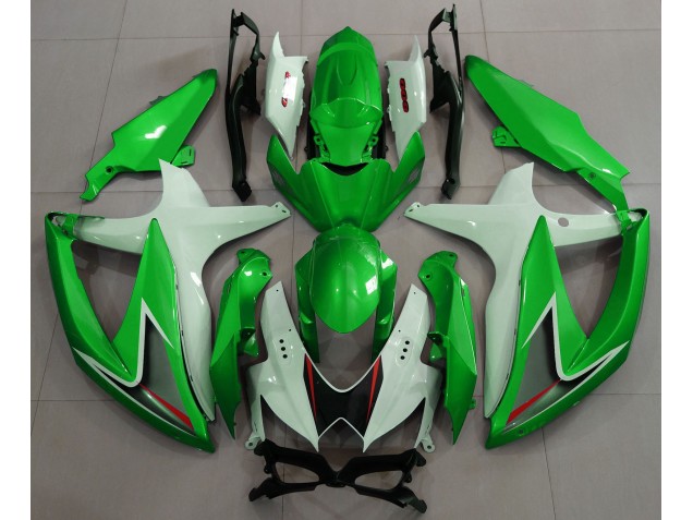Gloss Green & White Suzuki GSXR 600-750 Fairings 2008-2010 Gloss Green & White Suzuki GSXR 600-750 Fairings 2008-2010