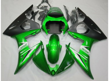 Gloss Green & White Yamaha R6 Fairings 2003-2005