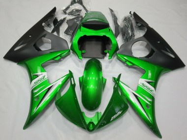 Gloss Green & White Yamaha R6 Fairings 2003-2005