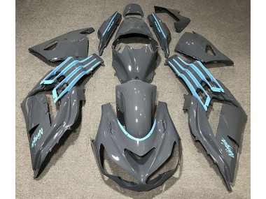 Gloss Grey & Light Blue Kawasaki ZX14R Fairings 2012-2019