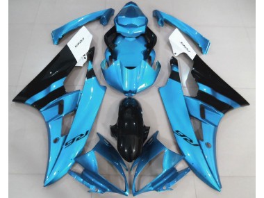 Gloss Light Blue and Black Yamaha R6 Fairings 2006-2007