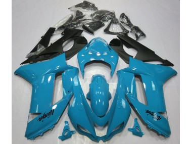Gloss Light Blue Kawasaki ZX6R Fairings 2007-2008